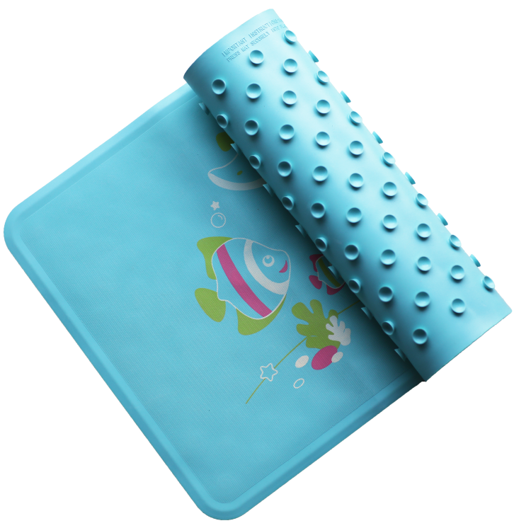 Дитячий гумовий килимок для ванної KinderenOK, розмір M, 58х34 см, блакитний з малюнком (071115) - фото 2
