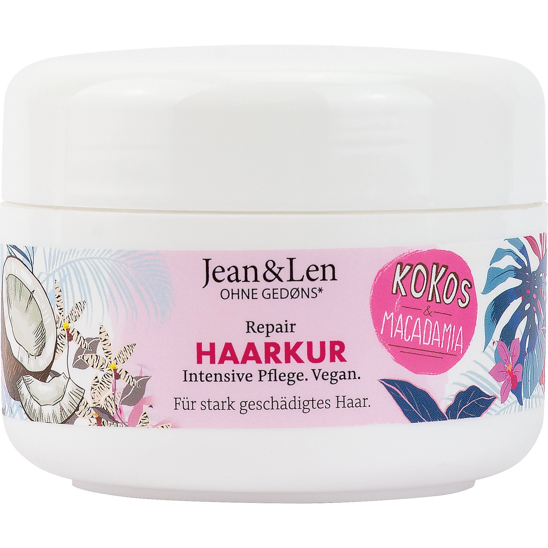 Восстанавливающее средство для волос Jean & Len Repair Haarkur Кокосовое масло Макадамия 250 мл - фото 1