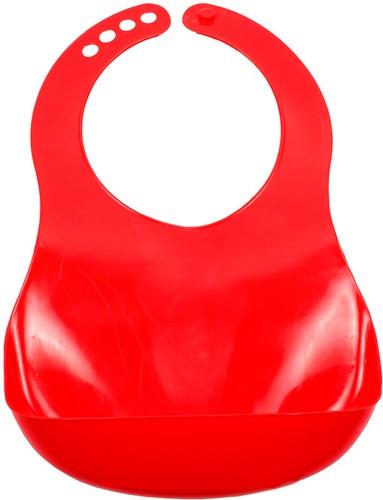 Слюнявчик-нагрудник Lindo с карманом на застежке, красный (Ф 932) - фото 1