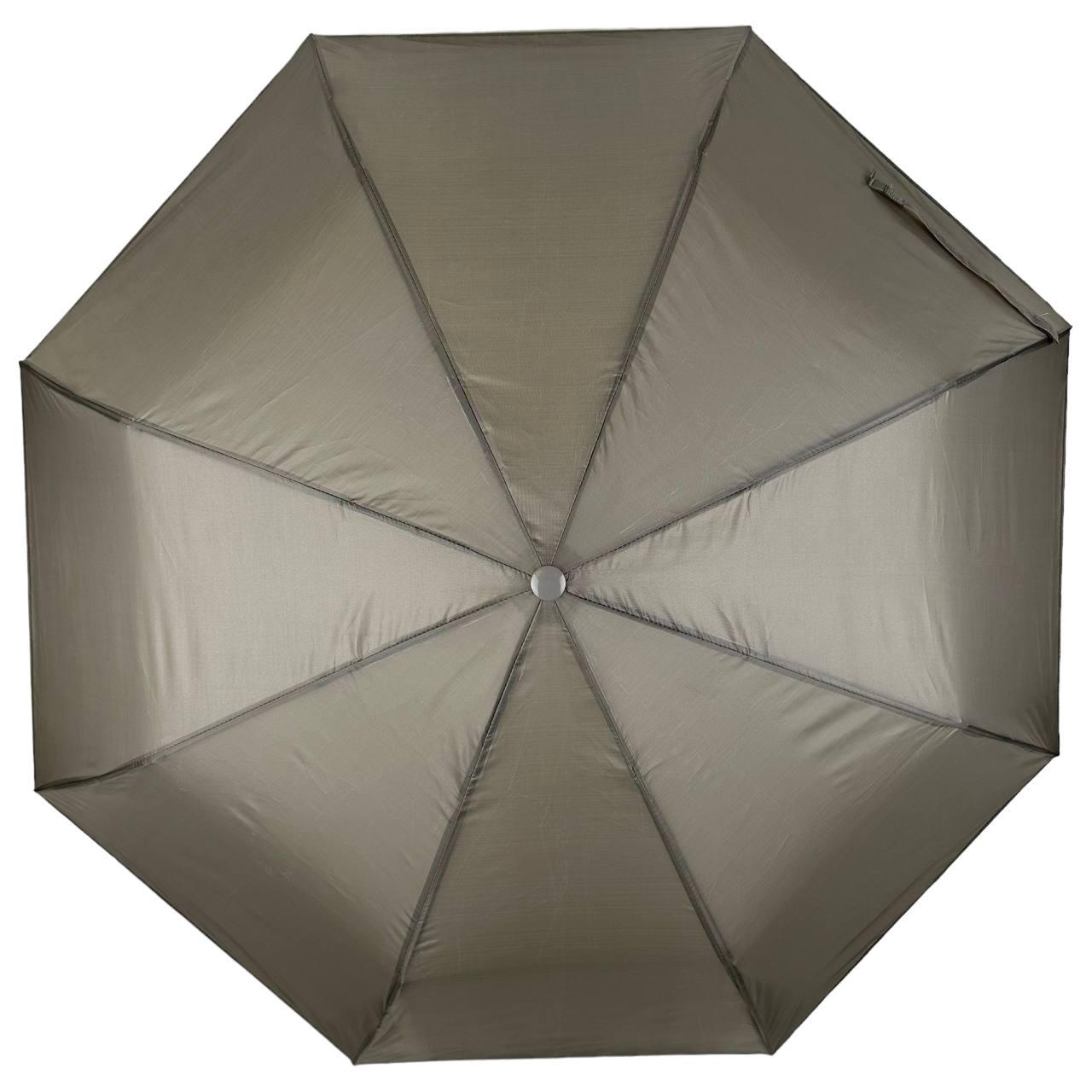 Женский складной зонтик полуавтомат Toprain 98 см серый - фото 3