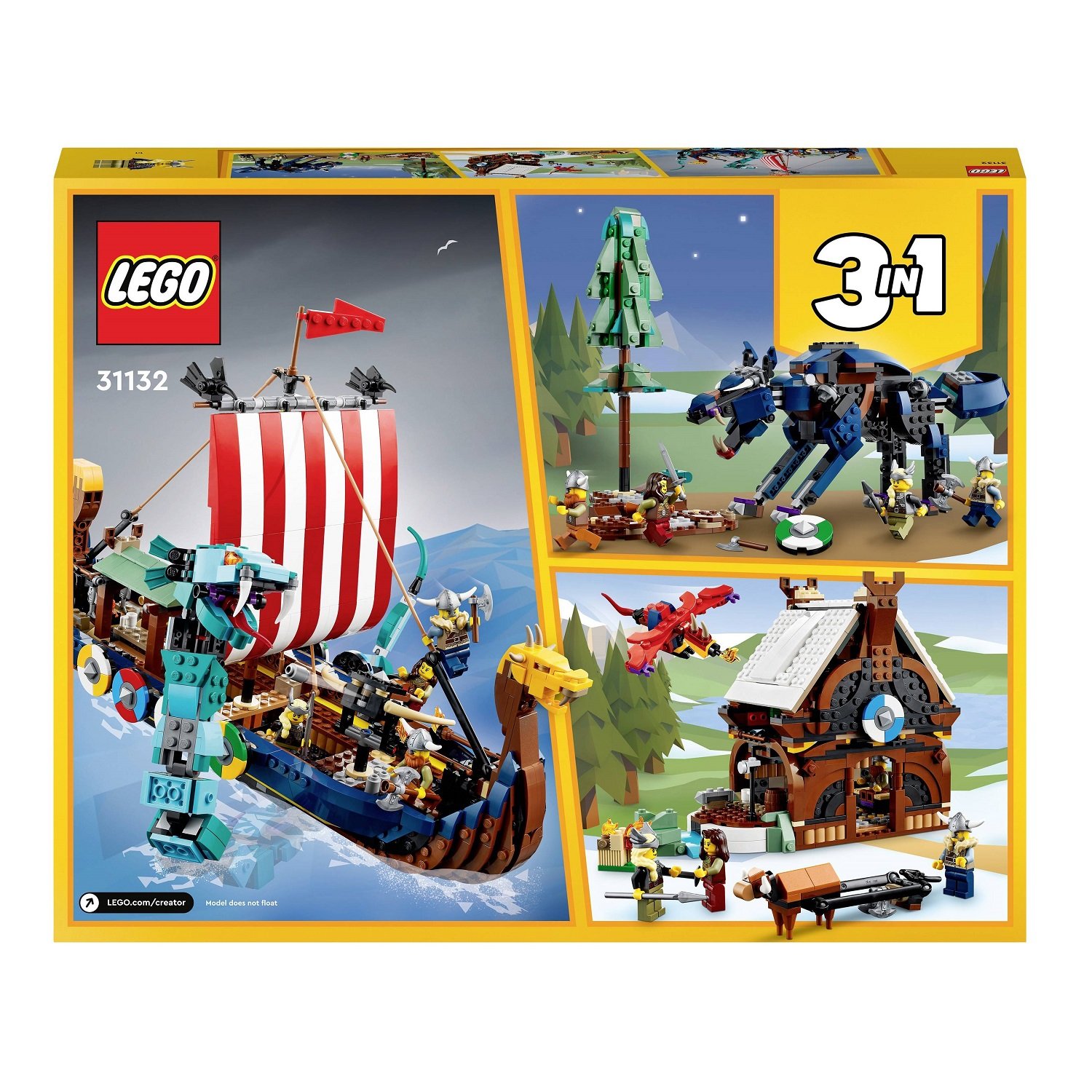 Конструктор LEGO Creator Корабль викингов и змей Мидгарда, 1192 детали (31132) - фото 2