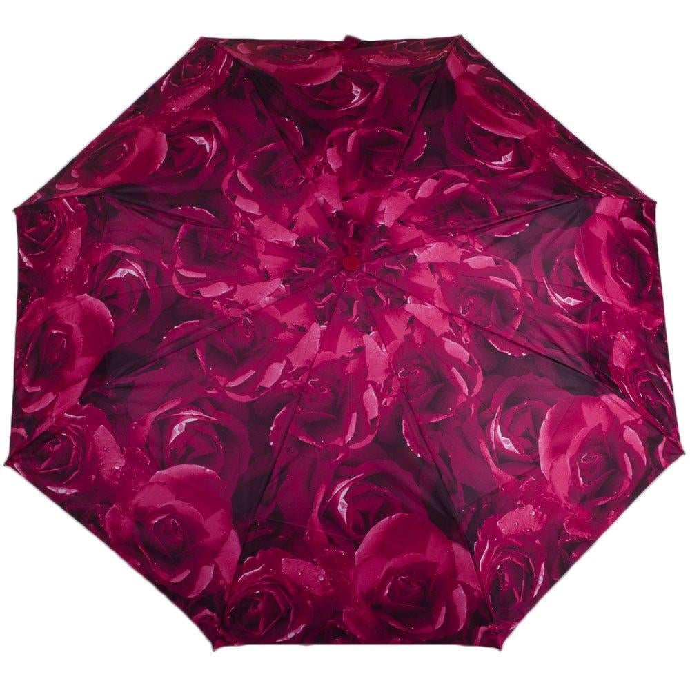Женский складной зонтик полный автомат Fulton бордовый - фото 1