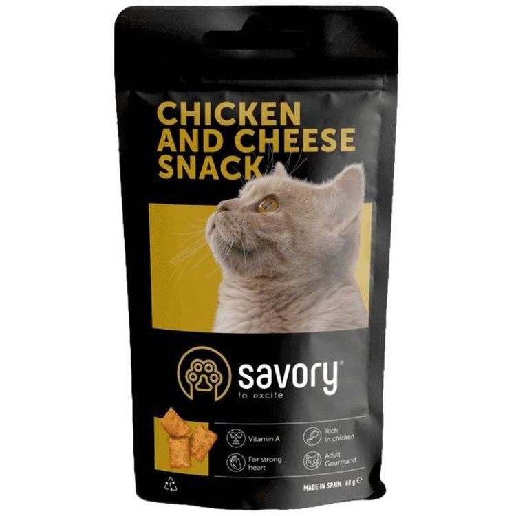 Ласощі для котів Savory Гурман з куркою та сиром, 60 г - фото 1
