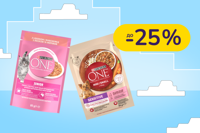 До -25% на корм для котів і собак Gourmet, FELIX, Purina ONE