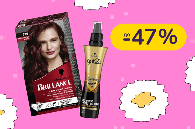 До -47% на засоби для волосся Syoss, Brillance, Palette