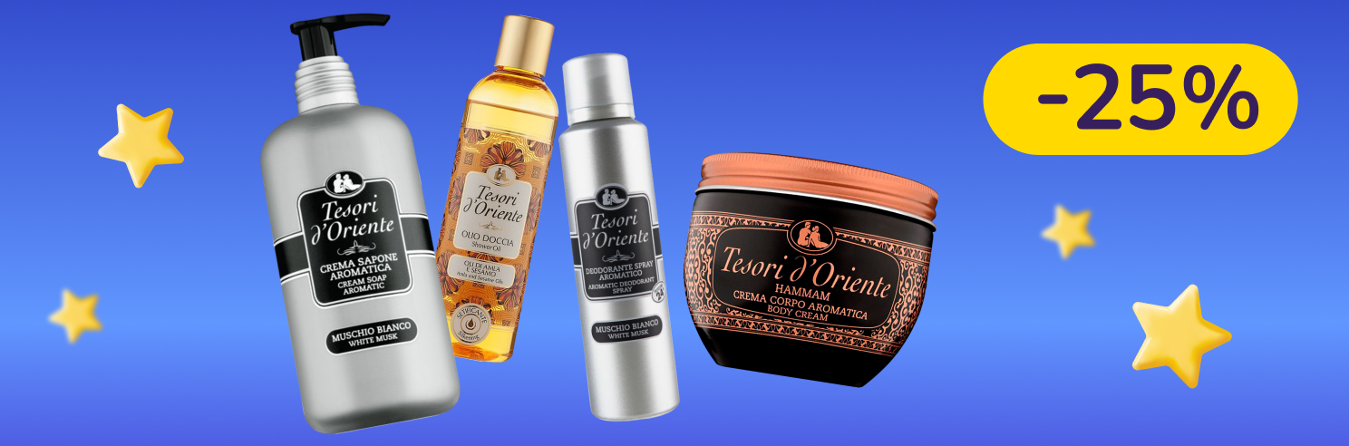 -25% на парфумований догляд за тілом та догляд за волоссям Tesori d’Oriente, Numero, Brelil