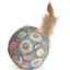 Игрушка для кошек Camon мячики с цветочным рисунком и перьями, в ассортименте - миниатюра 1