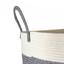 Корзина для хранения с ручками МВМ My Home текстильная, 410х450 мм, бело-серая (TH-14 GRAY/WHITE) - миниатюра 5
