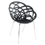 Крісло Papatya Flora-ML, матове чорне сидіння, ніжки хром (873574) - мініатюра 1