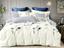 Комплект постельного белья Ecotton, твил-сатин, двуспальный, 210х175 см, белый с темно-синим (23356) - миниатюра 1