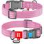 Нашийник для собак Waudog Re-cotton, з відновленої бавовни, світловідбиваючий, з QR паспортом, M, 24-40х2 см, рожевий - мініатюра 3