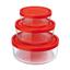 Набір контейнерів з кришками Bormioli Rocco Gelo Red, 3 шт. (226017S02021990) - мініатюра 1