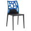 Стул Papatya Ego-Rock, черное сиденье, верх прозрачно-синий (388580) - миниатюра 1