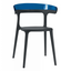 Кресло Papatya Luna черное сиденье, верх прозрачно-синий (279789) - миниатюра 1