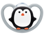 Силіконова пустушка Nuk Space Пінгвін, розмір 1, сірий (3952331) - мініатюра 1