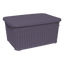 Корзина Irak Plastik под ротанг с крышкой, 10 л, фиолетовый (SP295) - миниатюра 1