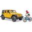 Джип Bruder Jeep Rubicon с фигуркой велосипедиста на спортивном байке, 1:16 (02543) - миниатюра 2