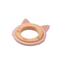 Прорезыватель для зубов BabyOno Котенок, деревянно-силиконовый, розовый (1076/02) - миниатюра 1