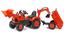 Детский трактор Falk Kubota на педалях с прицепом и 2 ковшами, красный (2090Z) - миниатюра 1