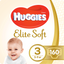 Набор подгузников Huggies Elite Soft 3 (5-9 кг), 160 шт. (2 уп. по 80 шт.) - миниатюра 1