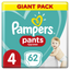 Підгузки-трусики Pampers Pants 4 (9-15 кг), 62 шт. - мініатюра 1