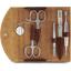 Маникюрный набор Nippes Solingen Классик, из нержавеющей стали, кожаный футляр, коричневый, 5 предметов - миниатюра 2