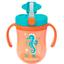 Чашка-непроливайка Baboo Sea Life, із силіконовою трубочкою, 9+ міс., 300 мл, помаранчева (8-132) - мініатюра 1