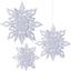 Набір підвісок новорічних паперових Novogod'ko Сніжинки 3D білий 3 шт. (974719) - мініатюра 1