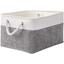 Ящик для хранения с ручками МВМ My Home M текстильный, 250х350х170 мм, бело-серый (TH-10 M GRAY/WHITE) - миниатюра 1