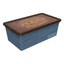 Коробка Qutu Trend Box Denim Leather, 5 л, 33,5х19х11,5 см, синій з коричневим (TREND BOX с/к DENIM LEATHER 5л.) - мініатюра 1