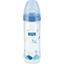 Пляшечка Nuk New Class FC, з широким горлечком, з силіконовою соскою 6-18 міс., 250 мл, синій (3952703) - мініатюра 1