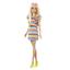 Кукла Barbie Модница с брекетами в полосатом платье (HJR96) - миниатюра 2