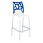 Барный стул Papatya Ego-Rock, белый с синим (431965) - миниатюра 1