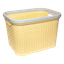 Корзина для белья Irak Plastik под ротанг, 35 л, желтый (SP240) - миниатюра 1
