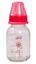 Стеклянная бутылочка для кормления Lindo, 125 мл, розовый (Рk 0970 роз) - миниатюра 1