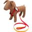 Комплект капроновый Lucky Pet Лапки: шлея 24-28х38-46х1 см + поводок, красно-желтый - миниатюра 2