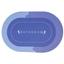 Килимок суперпоглинаючий у ванну Stenson 60x40 см овальний фіолетово-блакитний (26251) - мініатюра 1