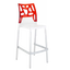 Барный стул Papatya Ego-Rock, белый с красным (431958) - миниатюра 1