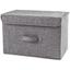 Ящик для хранения с крышкой МВМ My Home M текстильный, 380x250x250 мм, серый (TH-07 M GRAY) - миниатюра 1