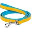 Повідець для собак Waudog Glamour Colors of freedom, шкіряний, L-XXL, 122х2,5 см, блакитний з жовтим - мініатюра 1