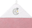 Полотенце с капюшоном BabyOno Месяц, 100х100 см, розовый с белым (142/10) - миниатюра 2