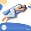 Подушка Ideia П-подібна для вагітних та відпочинку, 140x75x20 см, світло-сіра з джинсовим (8-33724 джинс/св.сірий) - мініатюра 11