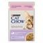 Влажный корм для кошек с чувствительной пищеварительной системой Cat Chow Sensetive, кусочки в соусе, с лососем и цуккини, 85 г - миниатюра 1
