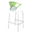 Барное кресло Papatya Ego-K, белый с зеленым (429979) - миниатюра 1