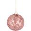 Новорічна іграшка Novogod'ko Куля 10 cм матова з орнаментом світло-рожева (973858) - мініатюра 1