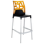 Барный стул Papatya Ego-Rock, черный с оранжевым (815017) - миниатюра 1