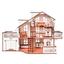 Кукольный дом GoodPlay, с гаражом, розовый (B010) - миниатюра 1