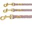 Поводок для собак BronzeDog Barksi Classic кожаный с золотым тиснением Волна М 120х1.2 см фиолетовый - миниатюра 3