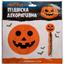 Фонарь бумажный Yes! Fun Halloween Тыква с подвеской-серпантин, 25 см (973647) - миниатюра 2