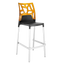 Барний стілець Papatya Ego-Rock, антрацит з помаранчевим (431682) - мініатюра 1